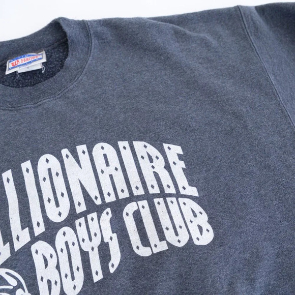 Hanes Ultimate Cotton Graphite Gray Billionaire Boys Club Crewneck Sweater Large - Picture 10 of 11